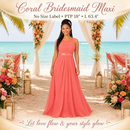 Coral bridesmaid maxi dress - maxi,