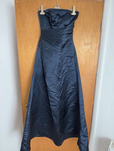 Navy blue satin - navy, bridesmaid